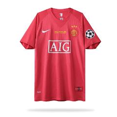 Manchester United 2008 Euro Final 3-Stars Men Home Retro Jerse...