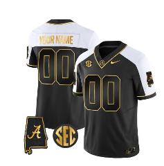 Custom Alabama Crimson Jersey Limited Alabama Map Black Altern...