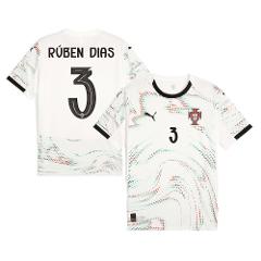 Rben Dias 3 Portugal National Team 2025-26 Away Men Jersey  White