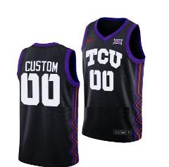 Custom TCU Horned Frogs Jersey College Basketball Black