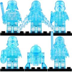 6PCS Star Wars Transparent Vader Revan Stormtrooper Minifigures
