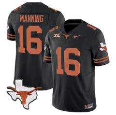 Men's Arch Manning Jersey #16 Texas Longhorn CollegeBlack
