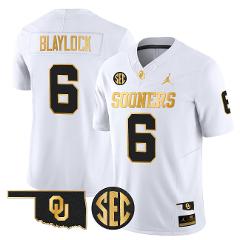 Tory Blaylock Jersey #6 Oklahoma Sooners 2025 Gold Limited Sti...