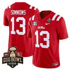 Austin Simmons Jersey #13 Ole Miss Rebels 2025 Egg Bowl Limite...