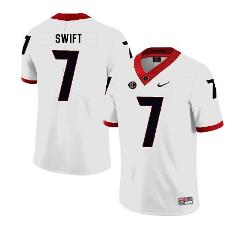 Georgia Bulldogs #7 D Andre Swift College Football Jersey White