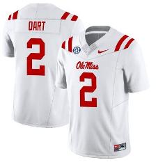 Jaxson Dart Jersey #2 Ole Miss Rebels Football All Stitched White