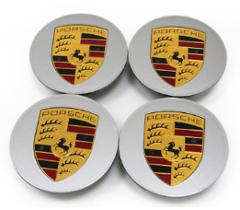 Silver Porsche Wheel Centre Caps OE x4 size:76mm for Boxster C...