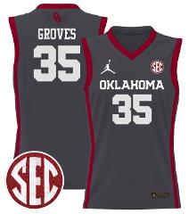 Tanner Groves Jersey #35 Oklahoma Sooners 2024 Lightweight Bas...