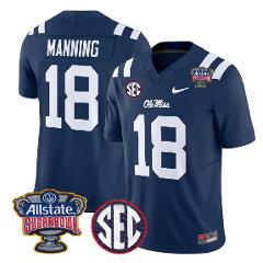 Archie Manning Jersey #18 Ole Miss Rebels 2026 Sugar Bowl Stit...
