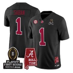 Nick Saban Jersey #1 Alabama Crimson 2025 Playoff First Round ...