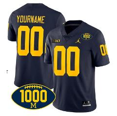 Custom Michigan Wolverines Jersey Name And Number 1000 Wins Pa...
