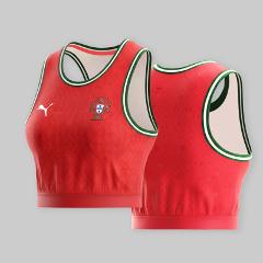 Portugal 2025-26 Crop Jersey Euro Chic Supporter Womens Sportw...
