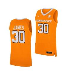 Men's #30 Josiah James Jersey Tennessee College Basketball Jer...