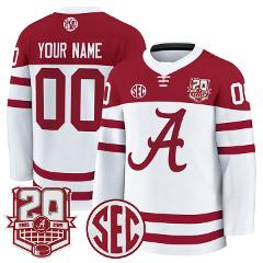 Custom Alabama Crimson Jersey 2025-26 20th Anniversary Patch S...