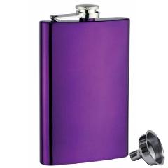 Purple Painted Stainless Steel Hip Flask by Top Shelf Flasks, 8oz