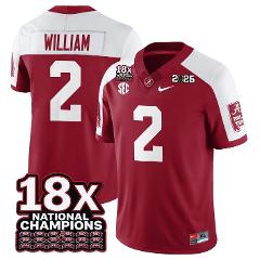 Ryan William Jersey #2 Alabama Crimson 18x-Time National Stitc...