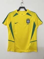 Brazil 2002 Home Retro Jersey  Men Yellow