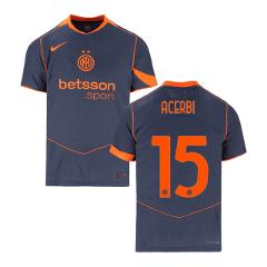 Francesco Acerbi 15 Inter Milan 2025-26 Third Match Jersey  Gray