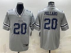Cowboys #20 Tony Pollard Inverted Jersey Grey Any Size