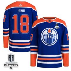 Zach Hyman 18 Edmonton Oilers 2024 NHL Playoffs Patch Home Jer...