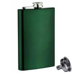 8oz Neon Green Stainless Steel Hip Flask by Top Shelf Flasks