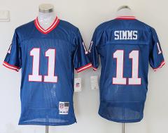 Mens Phil Simms #11 Football Game Replica Jersey Blue