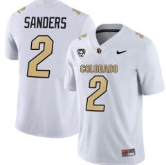 Men's Colorado Buffaloes #2 Shedeur Sanders White 2023 Stitche...