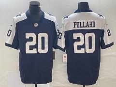 Men's Cowboys #20 Tony Pollard Navy Blue FUSE Thanksgiving Foo...
