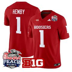 Roman Hemby Jersey #1 Indiana Hoosiers 2026 Peach Bowl Patch S...