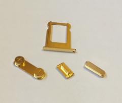 24ct 24kt Gold Plated Side Buttons Set & Sim Card Tray for iPh...