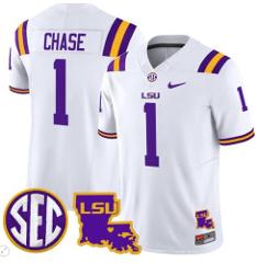 Ja'Marr Chase Jersey #1 LSU Tigers 2024 Louisiana Patch Vapor ...