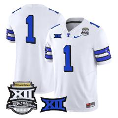 Team Jersey #1 BYU Cougars 2025 Big 12 Championship Stitched 1...