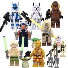 8pcs Star Wars Ahsoka, Luke, C-3PO & Temple Guards Minifigures