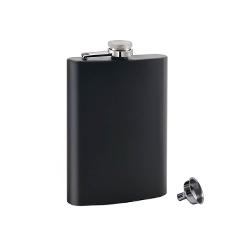 Matte Black Stainless Steel Hip Flask by Top Shelf Flasks, 8oz 