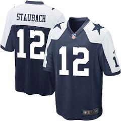 Men's Roger Staubach cowboys game jersey blue