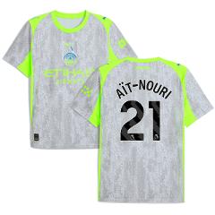 Rayan Ait-Nouri 21 Manchester City 2025-26 Third Men Jersey  Gray