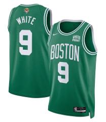 Men's #9 Derrick White Kelly Green 2024 Finals Icon Edition Je...