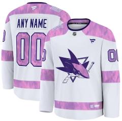 San Jose Sharks 2024 Hockey Fights Cancer Custom Jersey White