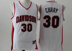 Davidson Wildcats #30 Stephen Curry NCAA Basketball Jersey White