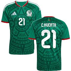 Mexico Csar Huerta #21 Home 2026 World Cup Jersey Fan Version