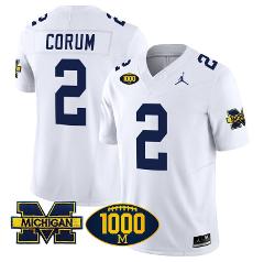 Blake Corum Jersey 2 Michigan Wolverines 1000 Wins Patch Vapor...