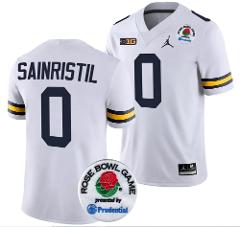 Men's Mike Sainristil Jersey #0 Michigan Wolverines Rose Bowl ...