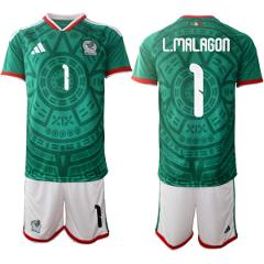 Mexico Green #1 Luis ngel Malagn 2026 World Cup Home Soccer Je...