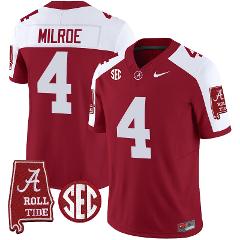 Jalen Milroe #4 Alabama Crimson Tide Vapor Limited Alabama Map...