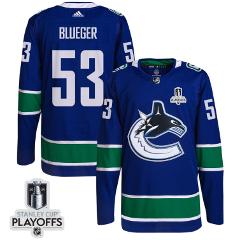 Teddy Blueger 53 Vancouver Canucks 2024 NHL Playoffs  Home Jer...