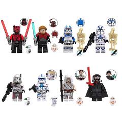 8pcs Star Wars Bacara, 501st, Rey, Obi-Wan & Maul Minifigures
