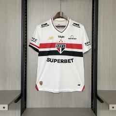 Men's 25/26 Sao Paulo Home White Shirt Jersey