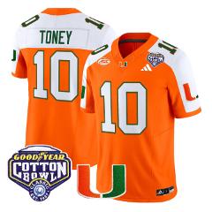 Malachi Toney Jersey #10 Miami Hurricanes 2025Cotton Patch Sti...