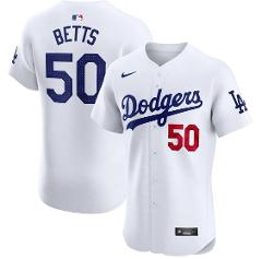 Mookie Betts Los Angeles Dodgers Elite Jersey White