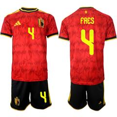 Belgium #4 FAES Jersey National Team x World Cup 2026 Home Red...